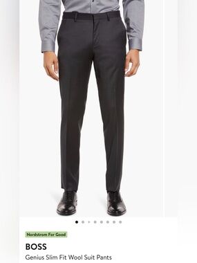 BOSS Slim Fit Wool Suit Pants in Black - NWOT